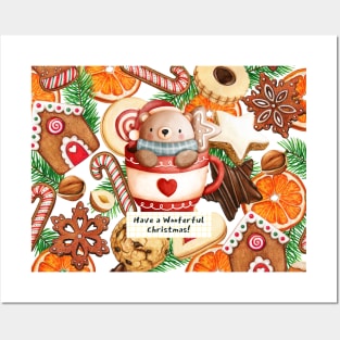 Bear Cookies Christmas Posters and Art